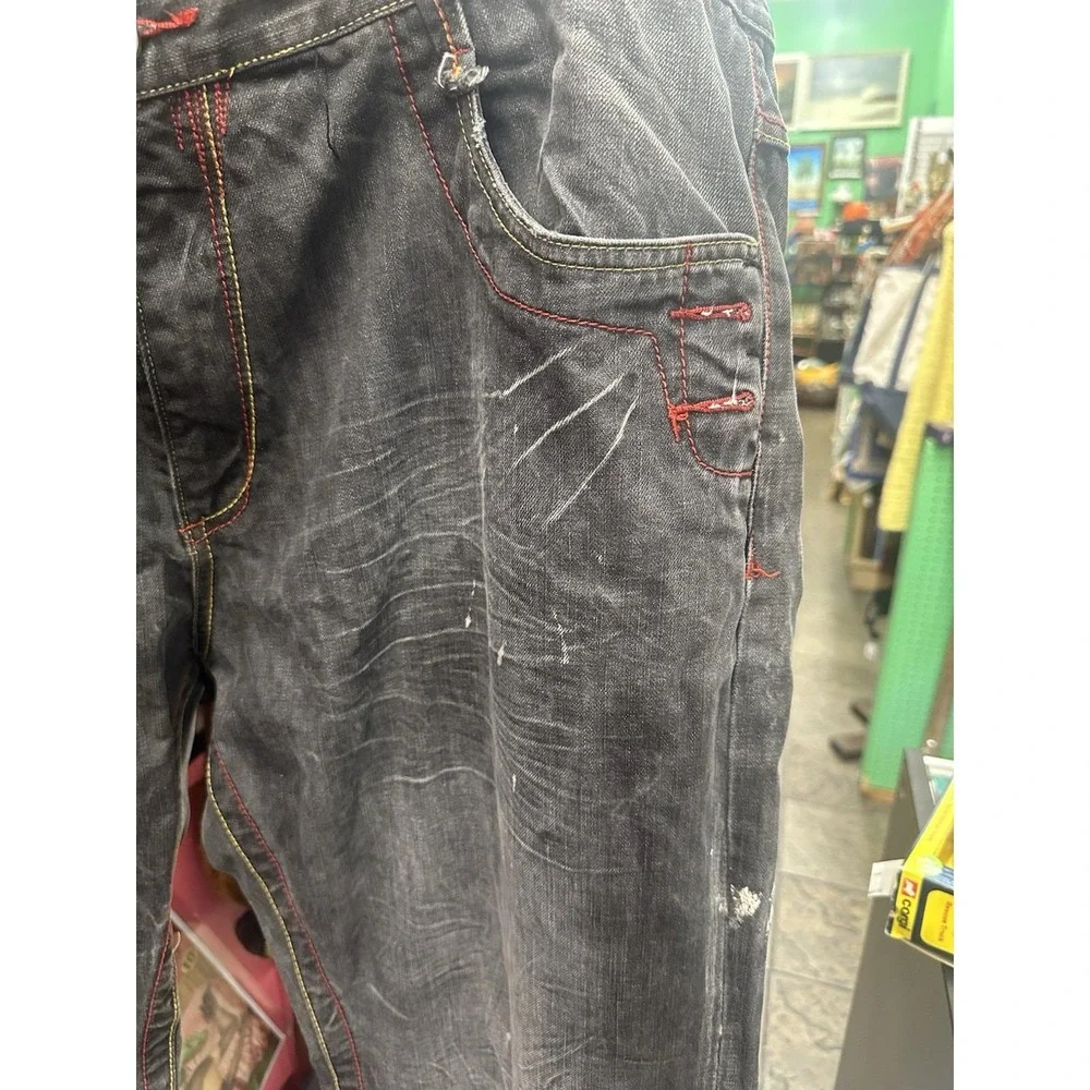 Vintage Y2K Deadstock Akademiks Baggy Embroidered Crest Jeans Hip Hop Style 42